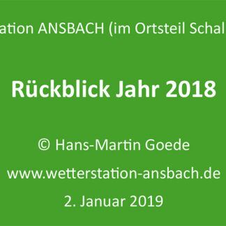 Titel Rückblick Wetterjahr 2018 in Ansbach